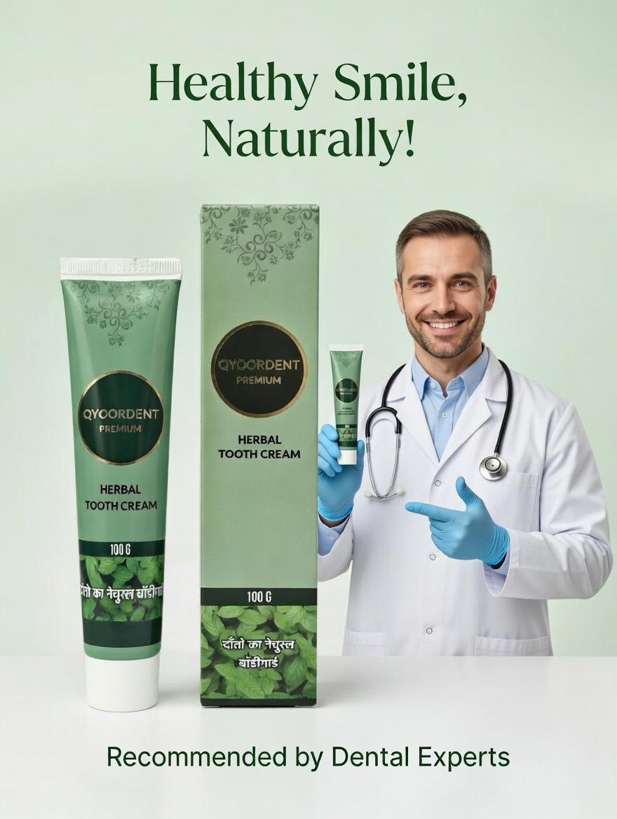 Niraag Premium Qyoordent Herbal Toothpaste – 100g - Ayurvedic Toothpaste for Sensitivity Relief, Reduces Bad Breath, Cavity Protection, SLS & Fluoride Free